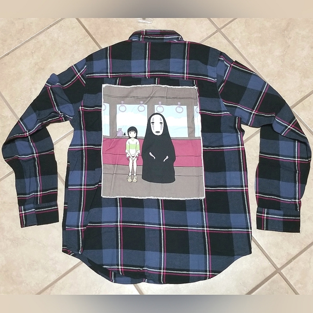 Studio Ghibli Spirited Away No-Face & Chihiro Train Flannel (Medium)